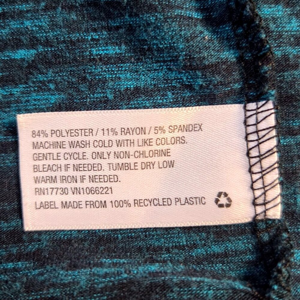 Liz Lange Maternity Heather Blue Space Dye Ruched Tank Active Summer Dress Sz M - Picture 5 of 5